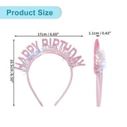 Vocoste Birthday Crown Birthday Headband Birthday Crown for Girls Woman Pink