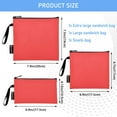 thumbnail image 3 of Haosy 3 Pack Reusable Ziploc Bags BPA Free Healthy Food Storage Bag Leakproof Sandwich Snack Freezer Bags Light Red, 3 of 7