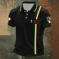 thumbnail image 2 of Polo Shirts for Men Halloween Skeleton Letter Printed Casual Short Sleeve Button Up Collared Tee Slim Fit Stretchy Breathable Summer Shirts for Men Black5 XXXXXL, 2 of 3