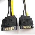 thumbnail image 3 of 2pcs Dual 15Pin SATA Male To PCIe 8Pin(6+2) Male PCI Express PCI-E Video Card Splitter Adapter Power Supply Cable 20cm, 3 of 5
