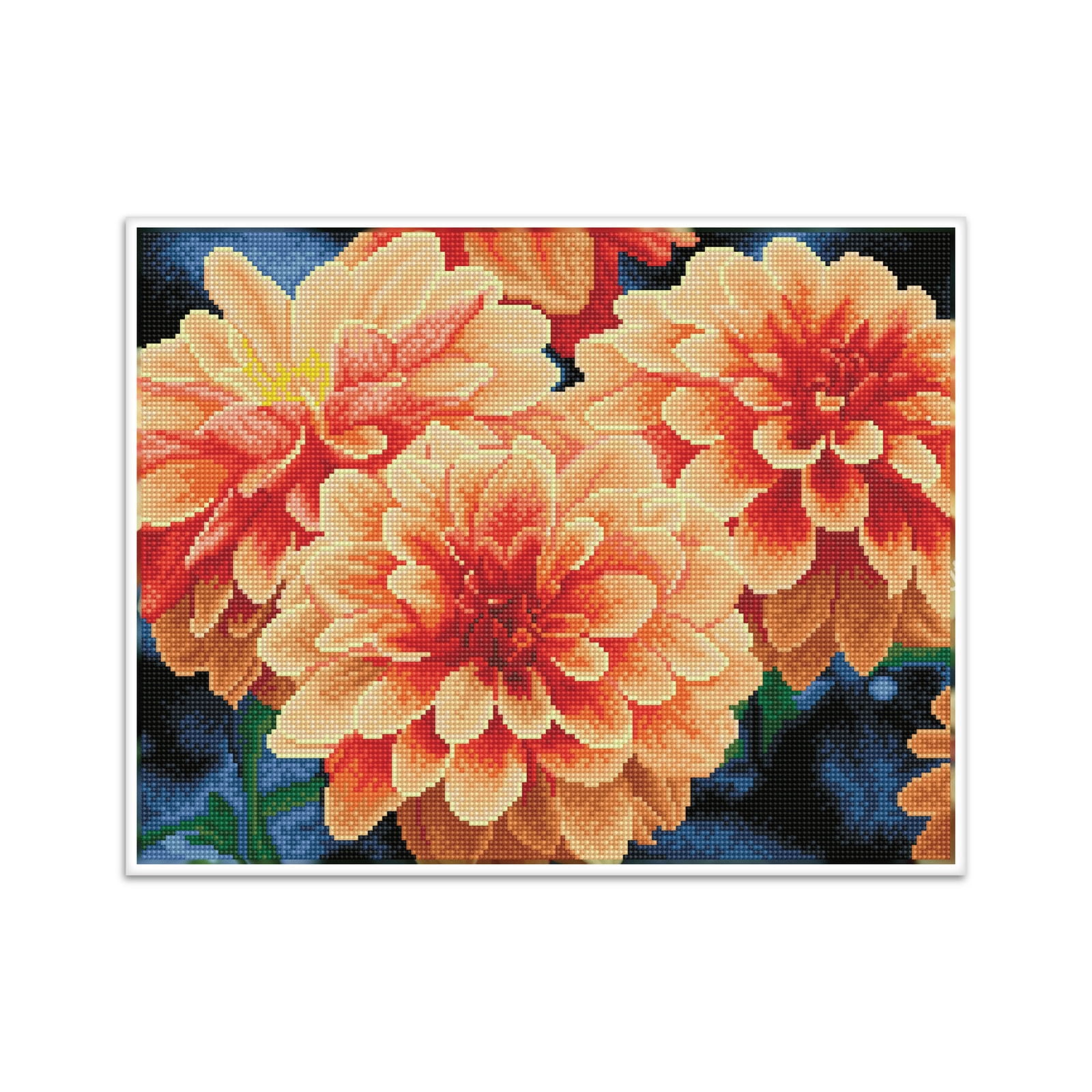 Diamond Dotz Peach Dahlias - Pre-Framed Kit Flower Diamond Painting Kits for Adults - Diamond Art Kits a Relaxing Creative Craft Kit with Dotz Gems 13.7"x17.7"