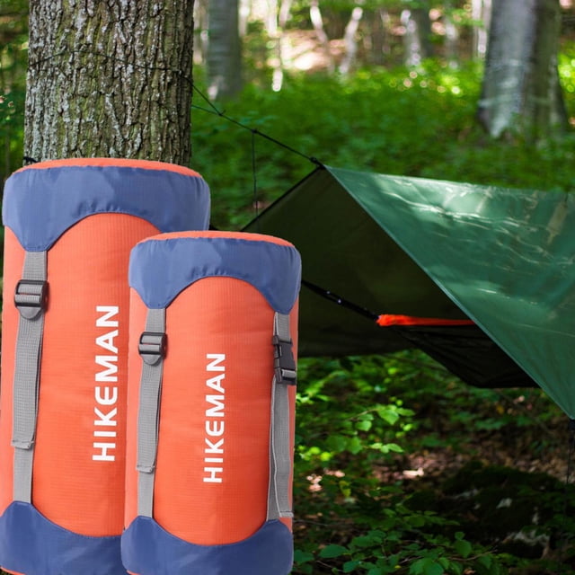 Bolsa de almacenamiento de 2 piezas shamjiam para Suministros de campamento Naranja L XL saco de material de compresión