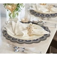 thumbnail image 3 of Silver Blue Beaded Placemats Set of 2 Peacock Design for Fall Autumn Thanksgiving Season Scratch Heat Stain Resistant Charger Kitchen Decor Durable Tablemats - Holiday Occasions - 14 Inches, 3 of 7
