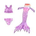 thumbnail image 4 of Baby Swimsuit Girl Colorful Girls Tankini Swimsuit Bikini Fish Tail Set Bathing Suits Bikini Set with Fishtail 150(12-13 Years) A1-Purple, 4 of 4