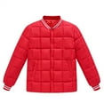 thumbnail image 3 of Teens Winter Jacket for School, 6-14 Years Heavyweight Puffer Coat with Hood, Warm Insulated Quilted Outerwear for Girls, Thicken Cold Weather Parka for Everyday Wear Red, 3 of 3
