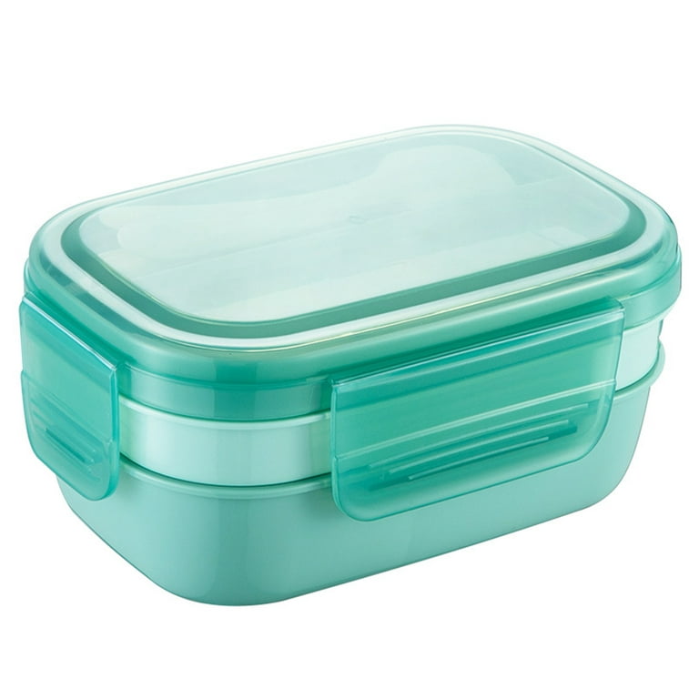 1pc Grid Lunch Box With Lid, 4 Compartments School Bento Box With