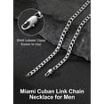 thumbnail image 7 of Suplight 4mm Cuban Curb Chain For Men Silver Stainless Steel 28 Inches Solid Miami Cuban Link Chain Necklace Hip Hop Jewelry, 7 of 7