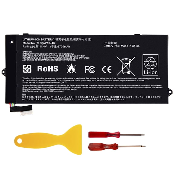 Laptop Battery for Acer Aspire AP13J3K AP13J4K Chromebook 11.6" C720 C720P 11.4V 3720mAh 4-Cell(2.5cm Short Cable)