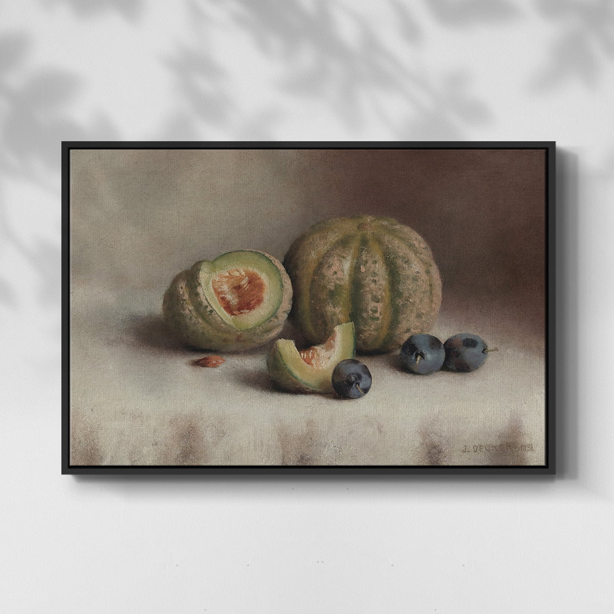 Vintage Botanical Print-XLVIII By Wexford Home Framed in Black Wood Gallery Wrapped Canvas 17 in. x 25 in.