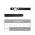 thumbnail image 4 of INSPIRE CHIC Women Reversible Faux Leather Belts, 0.5" Width Extra Skinny Thin Belt Butterfly Gold Buckle Waistband for Dress 43.3x0.5"(LxW) Black, 4 of 6