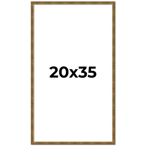 20x35 Frame Gold Picture Frame - Complete Modern Photo Frame Includes UV Acrylic Shatter Guard