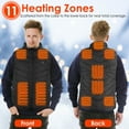 thumbnail image 2 of Heated Vest for Men Women, Electric Heated Jacket with 10000mAh Battery Pack, 11 Heating Zones for Outdoor Riding Hiking, 2XL, 2 of 9