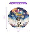 thumbnail image 5 of Happy New Year with English Springer Spaniel Fireworks Holiday Xmas Winter 2025 Ceramic Round Ornament Springers Dog Lover Gifts Home Tree Decor - 00025, 5 of 5
