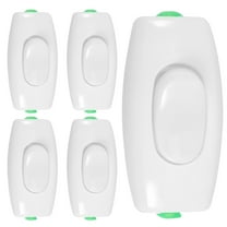 MUSEYA 5Pcs Lamp Switch Replacement Plastic White Simple Design Inline Cord Control