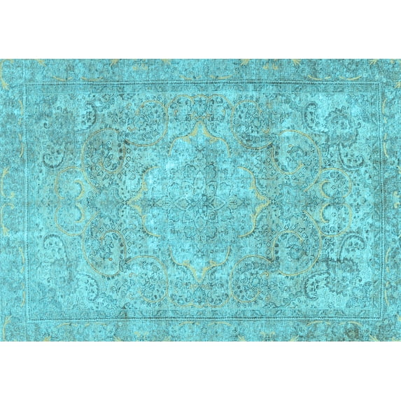 Ahgly Company Indoor Rectangle Persian Light Blue Traditional Area Rugs, 3' x 5'