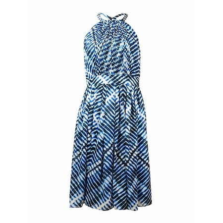 Calvin Klein Women's Printed Chiffon Halter Dress
