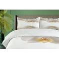 thumbnail image 4 of Ambesonne Flower Duvet Cover Sets, Orchids on Rippling Water, 2-Queen, Off White Orange, 4 of 7