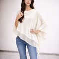 thumbnail image 6 of QSAWXQZ Women's UV Protection Shawl Wrap Asymmetric Loose Boat Neck Long Sleeve Beach Layer Poncho Cover Up for Resort Outerwear Free Size, 6 of 8