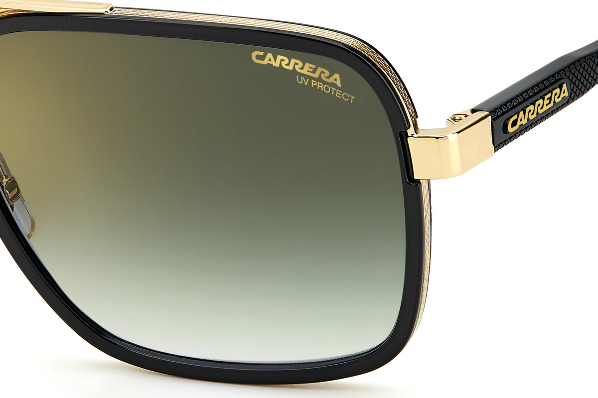 Carrera CA 256/S Metal Unisex Square Sunglasses Gold/Black 58mm Adult