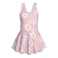 thumbnail image 4 of Xixirimido Daisy Flower Print Girls One Piece Swimsuits with Skirt Sleeveless Swim Dress Modest Skirted Swimwear with Built-in Shorts UPF 50+ Bathing Suit, Pink, 5-6 Years, 4 of 7