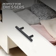 thumbnail image 6 of MJD Hardware - 10 Pack Cabinet Pulls Black Round Kitchen Drawer Handles 5" Hole Center 7.5" Inch Overall Length Stainless Steel Matte Black Cabinet Pulls Knobs, 6 of 7