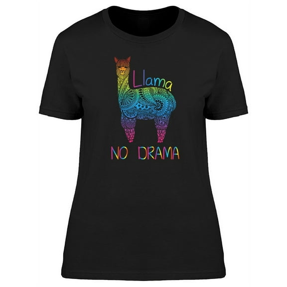 Llama No Drama Graphic T-Shirt Women -Image by Shutterstock, Female Small