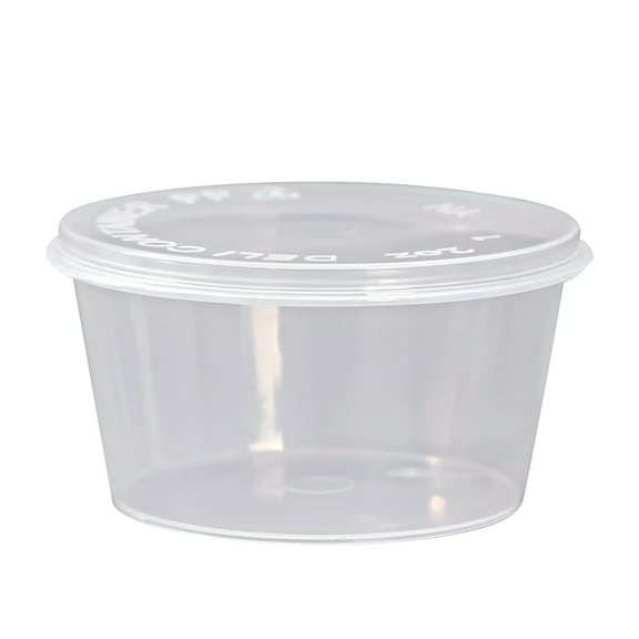 ACDANC 50PCS 4oz Small Plastic Containers with Lids Clear Food Bowl Disposable Food Storage Box for Takeout Outdoor Hiking Picnic Grill Food Container