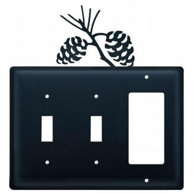 Village Wrought Iron ESSG-89 Couvercle de Commutateur Triple - Pinecone