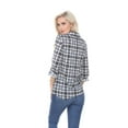 thumbnail image 4 of White Mark Women's Classic Plaid 3/4 Sleeve Shirt, 4 of 6