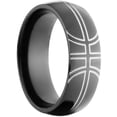 thumbnail image 3 of 8mm Half-Round Black Zirconium Ring with a Milled Basketball Design, 3 of 3