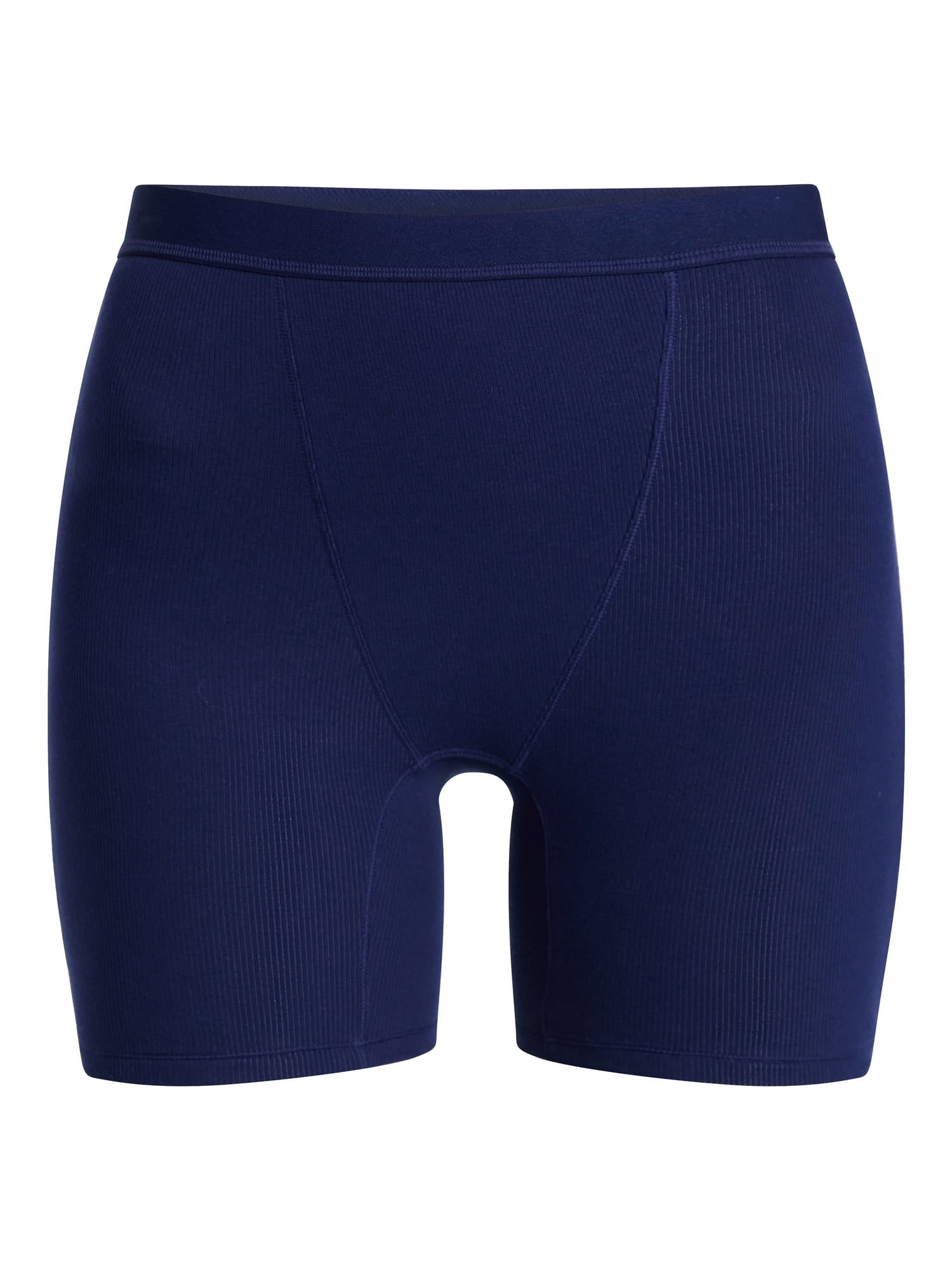 No Boundaries Cotton Stretch Ribbed Boxer Short Panties, Women's XS-XXXL