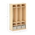 thumbnail image 2 of Guidecraft EdQ 3-Section Wooden Storage Locker for Classroom, Kids Cubby Organizer with Shelves and Hooks for Coats, 2 of 4