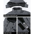 thumbnail image 6 of Tyhengta Men's Waterproof Ski Jackets Winter Coats Snow Jacket Adjustable Fleece Windbreaker Windproof Outdoor RainJackets Grayish Blue S, 6 of 7