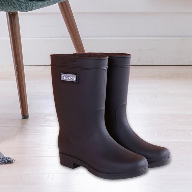 Botas de Lluvia para Mujer, Botas de Lluvia a Media Pantorrilla, Botas Impermeables, Zapatos de Lluvia Ligeros Y Elegantes, Botas de Lluvia Negro Talla UE 38
