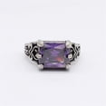 thumbnail image 7 of Men's Titanium Steel Ring with Square Black Onyx Stone Retro Band for Him Steel Blackstone or Steel Purple Stone Options Jewelry Gift, 7 of 7