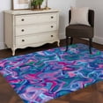thumbnail image 4 of Purple Green Waves Area Rugs Collection 2.7'x5', Modern Abstract Art Non Slip Indoor Rectangle Throw Runner Rug Floor Mat Carpet for Living Room Dining Table Bedroom Nursery, 4 of 9