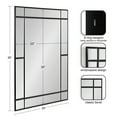 thumbnail image 3 of Kate and Laurel Westgate Transitional Windowpane Rectangle Wall Mirror, 24 x 36, Black, Sophisticated Decorative Window Rectangular Framed Mirror for Wall Decor with Slight Bevel, 3 of 8