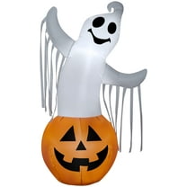 Gemmy Airblown Ghost in Pumpkin, 3.5 ft Tall, Multicolored