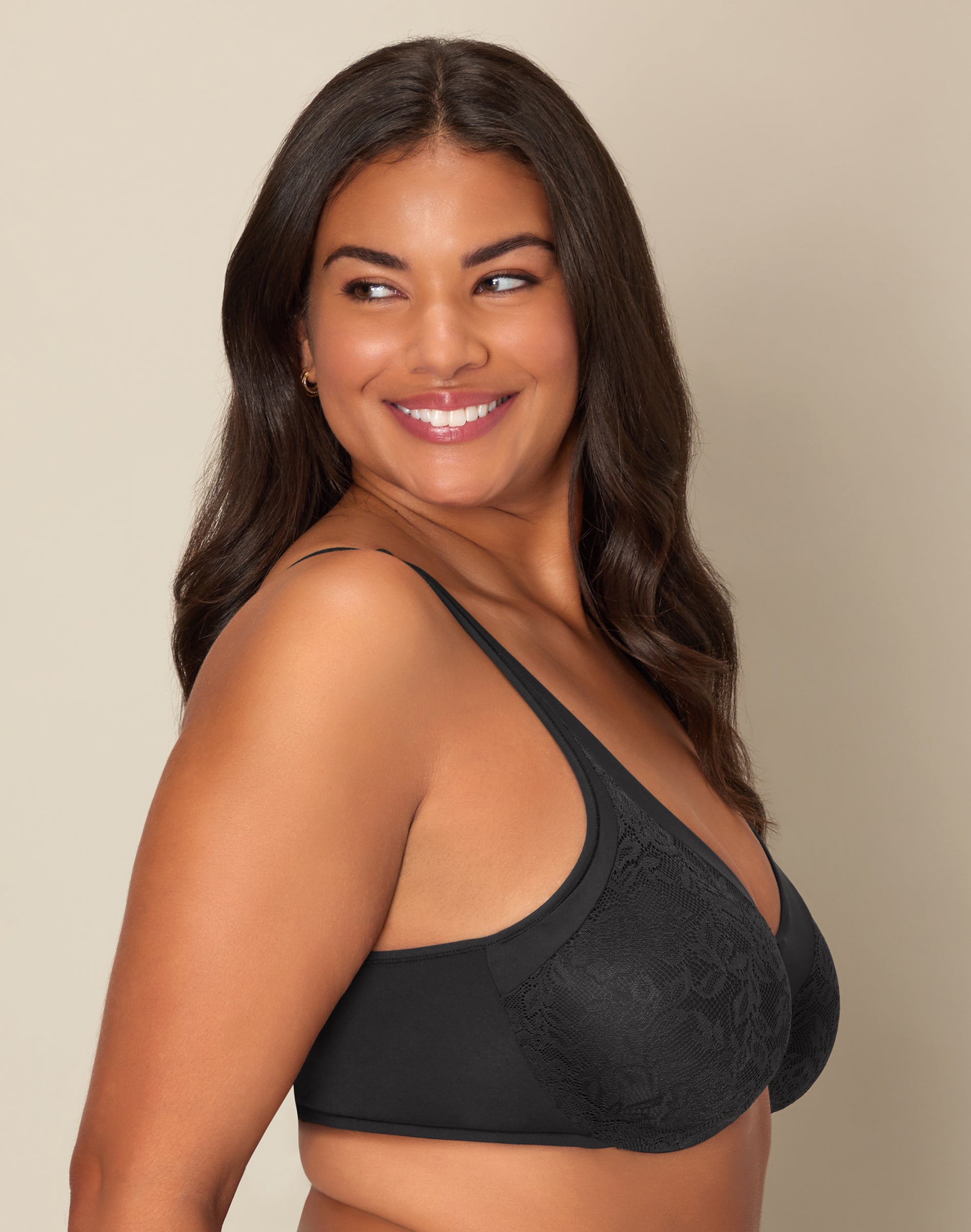 Playtex - Reggiseno Dreamwire Con Ferretto, Taglia 7E, Nero, Coppe Foderate, Spalline Convertibili, Tessuto Traspirante