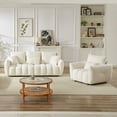 thumbnail image 5 of FFZ 3 Seater + 1 Seater Combo Sofa with Teddy Fabric and 4 Cushions, Beige, 5 of 13