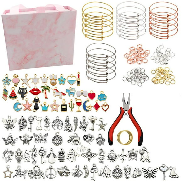 Billuyoard Kit de fabricación de pulseras de 300 Uds., herramienta de fabricación de brazaletes DIY, conjunto de fabricación artesanal de joyería Artesanía Billuyoard HA015725-00