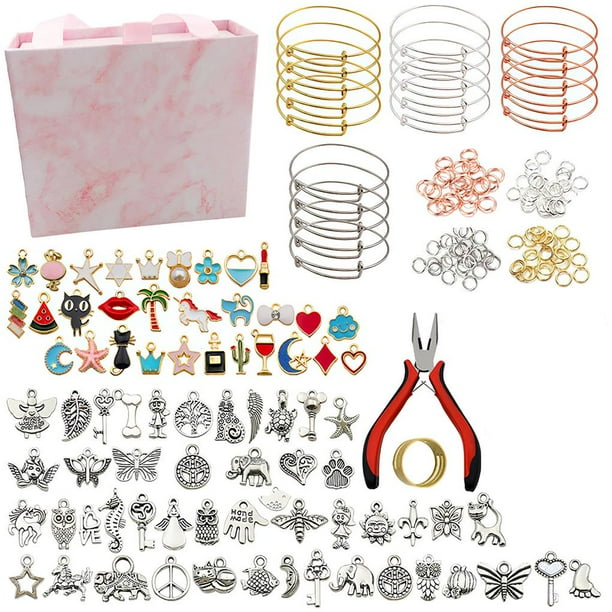 Billuyoard Kit de fabricación de pulseras de 300 Uds., herramienta de fabricación de brazaletes DIY, conjunto de fabricación artesanal de joyería Artesanía Billuyoard HA015725-00