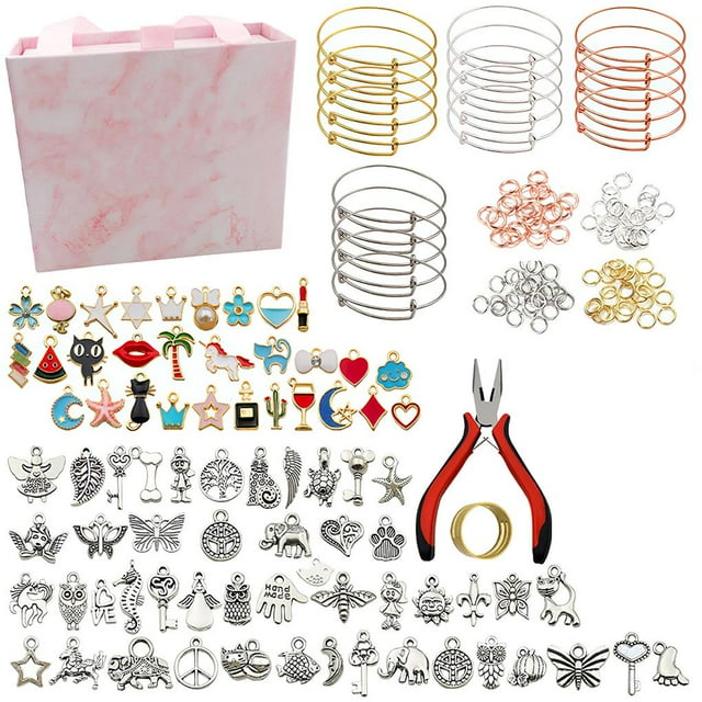 Injueey Kit de fabricación de pulseras de 300 Uds., herramienta de fabricación de brazaletes DIY, conjunto de fabricación artesanal de joyería Artesanía Injueey HA015725-00