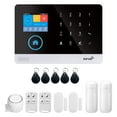 thumbnail image 1 of dodocool 433MHz Wireless WIFI + GSM Auto-dial Alarm System LCD Display Door Sensor PIR Motion Sensor Phone APP Remote Control Compatible with Home Voice Control Smart Home Burglar Alarm System, 1 of 7