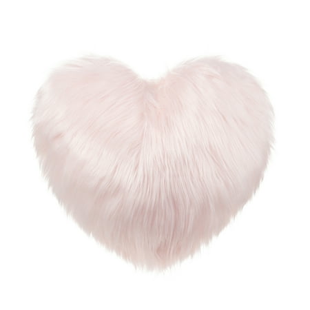 Diconna Fluffy Heart Pillows Super Soft Heart Shaped Throw Pillows Faux Fur Cushions for Sofa Couch Chair Walmart