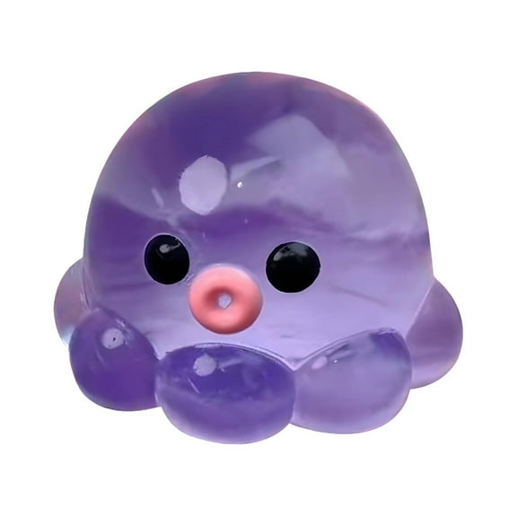 XUFLVPSEF Crystal Squishy Octopus Squeeze Toys: Animals Octopus Stress Relief Stress Ball, Cute Clear Purple Octopus Soft Sticky Toys, Fidget Toys, Birthday Office Party Favors for Adults (Purple)