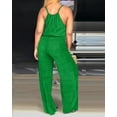thumbnail image 3 of ZOELNIC Women's Sleeveless Jumpsuit - Spaghetti Strap Casual Romper with Drawstring, Summer Vacation & Resort Outfit, XL, 3 of 8