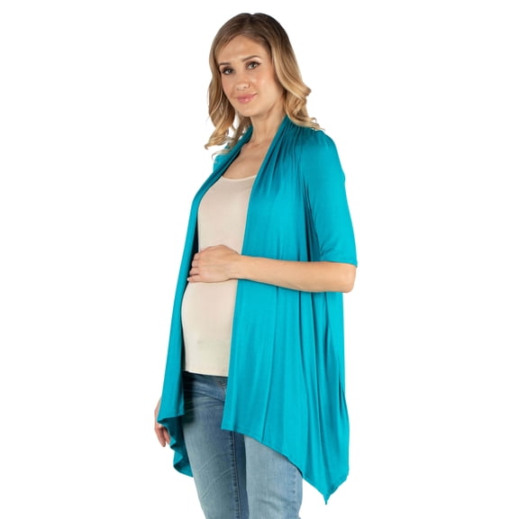 Maternity Open Front Elbow Sleeve Cardigan