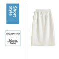 thumbnail image 3 of Falda fina de verano para mujer 2024, nuevo estilo, vestido largo medio, cintura alta, adelgazante, falda de seda negra, línea A, vestido blanco, 3 of 5