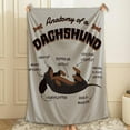 thumbnail image 5 of Anatomy of A Dachshund Throw Blanket Fannel Fleece Super Soft Funny Blanket Travel Throw Blanket for Bed Couch Sofa 40 x 50 Inch for Kid, 5 of 6